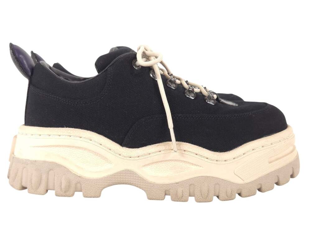 Eytys Angel Canvas Sneakers US 8.5 EU 39 Womens Navy Chunky Platform $300